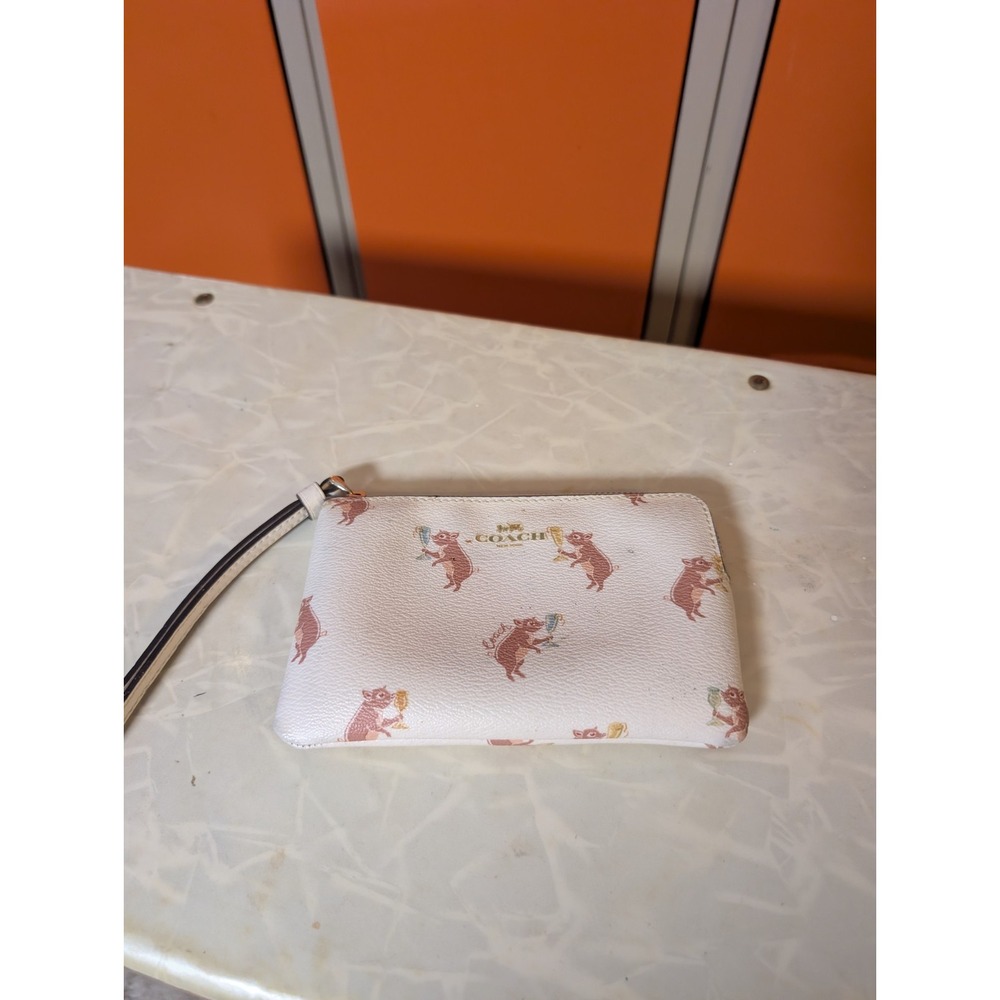 Coach Pig Party Wristlet Wallet Coin Purse
